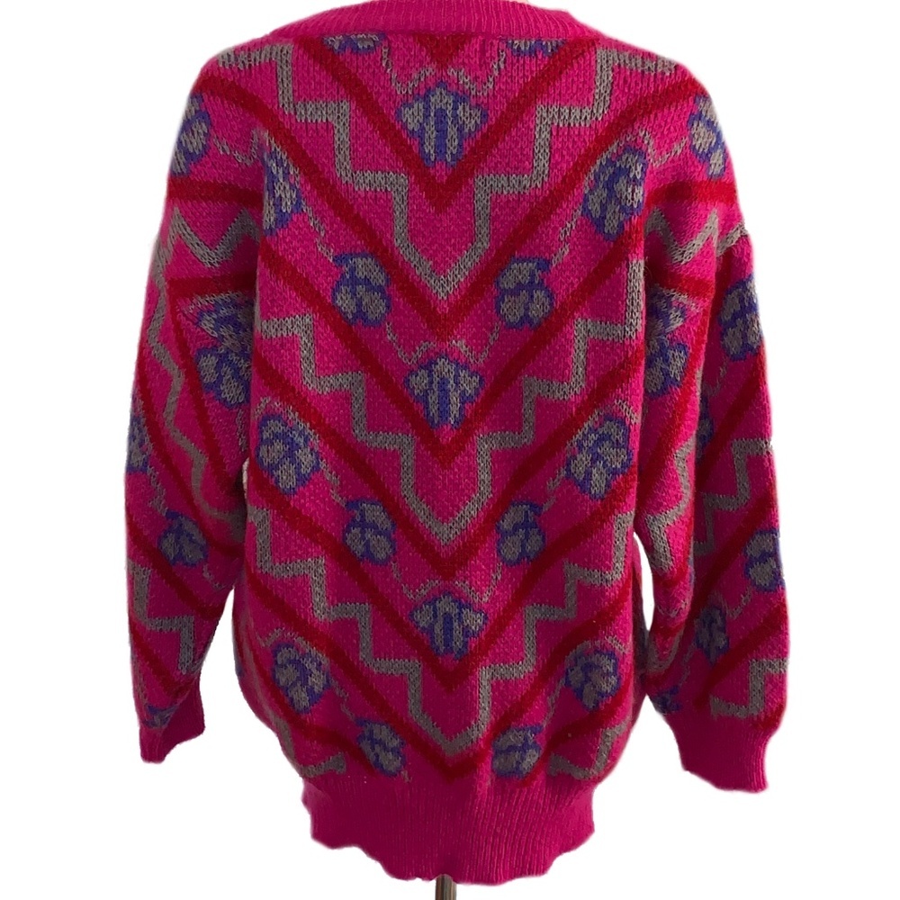 TOGETHER! Vintage Bright Pink Oversized Sweater - Picture 6 of 7